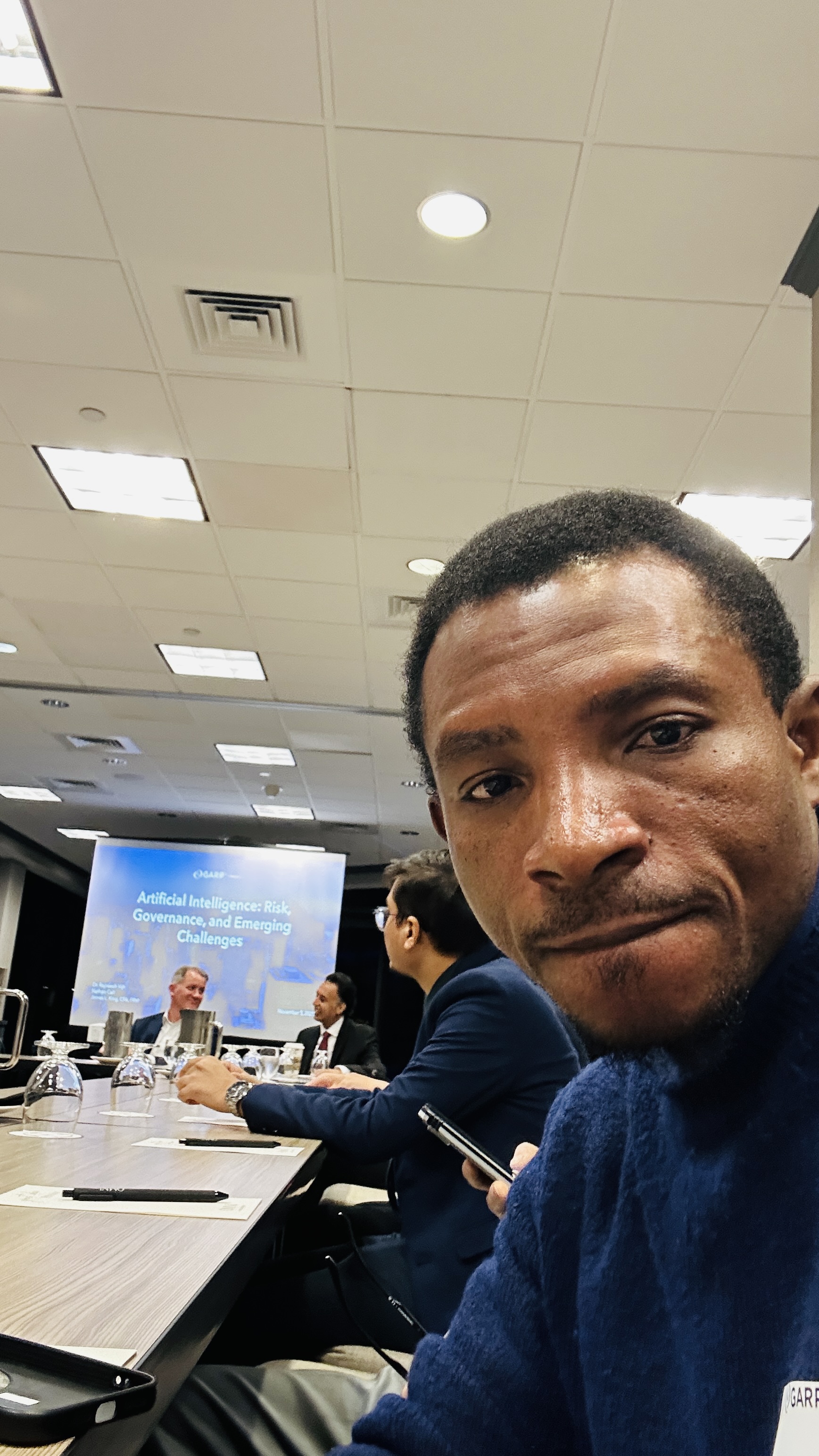 At the GARP Charlotte chapter meeting — the slide visible over my shoulder